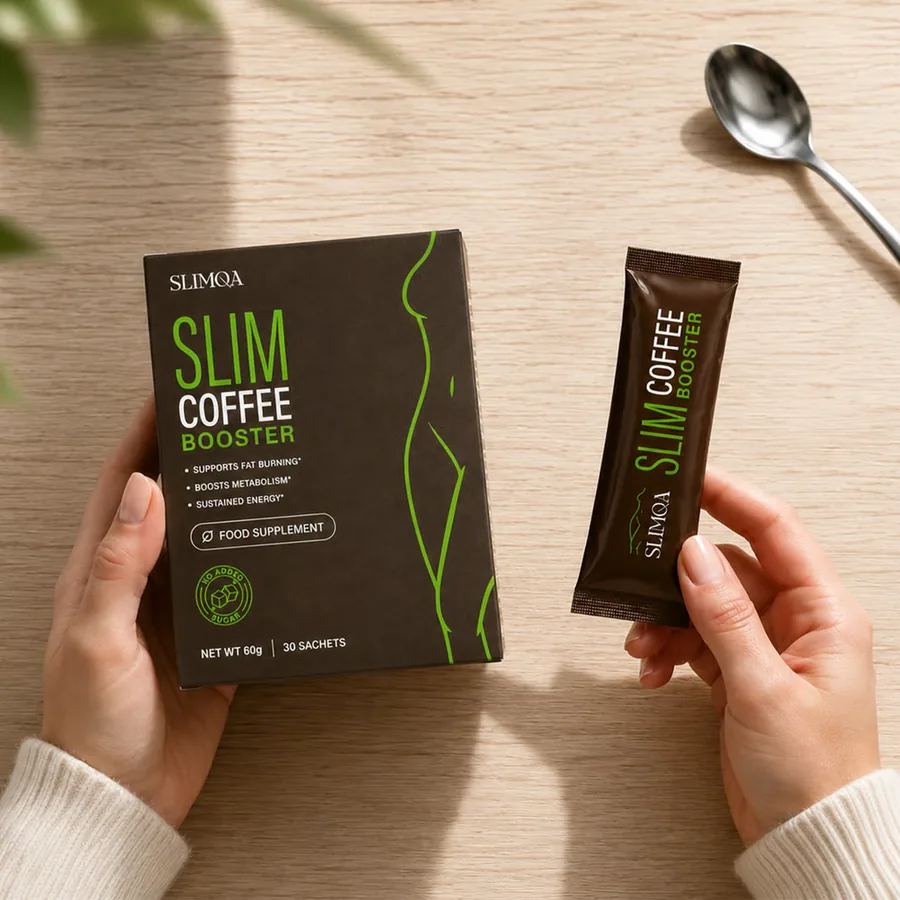 SlimQA Coffee Booster box and sachet
